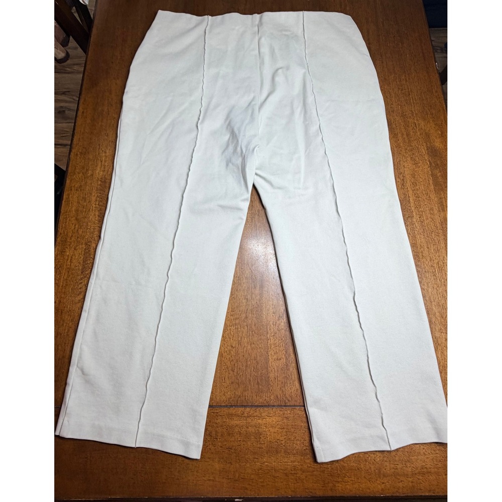 Banana Republic Straight High-Rise Pants Women XXL Stone Good Ponte Seam Detail